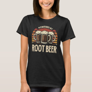 T-shirt Vintage Alimenté Par Bière Racine Drôle Boire
