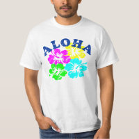 T-Shirt Vintage Aloha coloré Fleurs hawaïennes