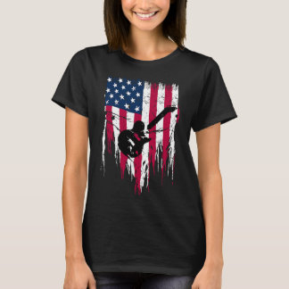 T-shirt Vintage American Flag guitare USA famille correspo