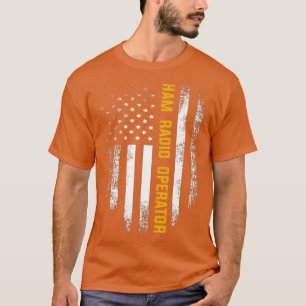 T-shirt Vintage American USA Flag Ham Radio Operator