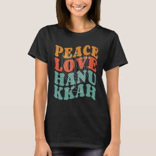 T-shirt Vintage amour de la paix Hanoukka Juif Menorah Cha