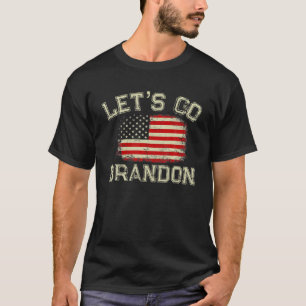 T-shirt Vintage Ancien Drapeau Américain Allons Brandon Im