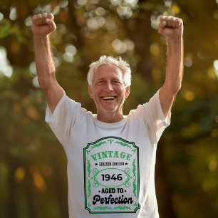 T-shirt Vintage Anniversaire Étiquette Personnalisé Année 