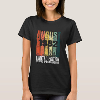 T-shirt Vintage août 1982 Anniversaire 38 ans 38e annivers
