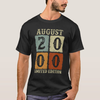 T-shirt Vintage août 2000 22e anniversaire 22 ans Hommes