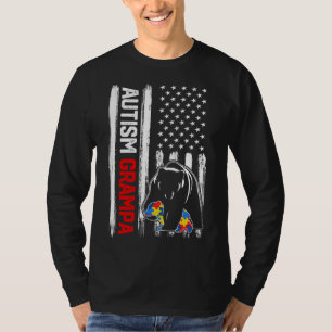 T-shirt Vintage Autisme Grampa Porter Amérique Drapeau