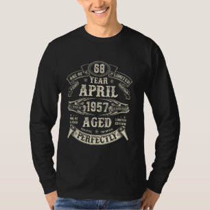 T-shirt Vintage Avril 1957 68ème Anniversaire Âgé Parfaite