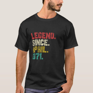 T-shirt Vintage Avril 1971 Hommes Femmes 50 Ans 50E Bir