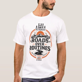 T-Shirt Vintage Badge Routes Sur Les Routines | Ré