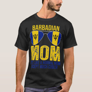 T-shirt Vintage Barbadien Maman Barbade Drapeau Lunettes d