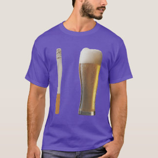 T-shirt Vintage beer cigarette combo art bar life chill de