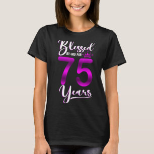 T-shirt Vintage béni par Dieu pour 75 ans Joyeux 75e