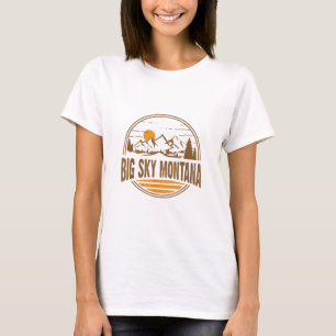 T-shirt Vintage Big Sky, Montana Mountain Randonnée Souve
