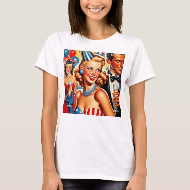 T-shirt Vintage Birthday Illustration  (Devant)