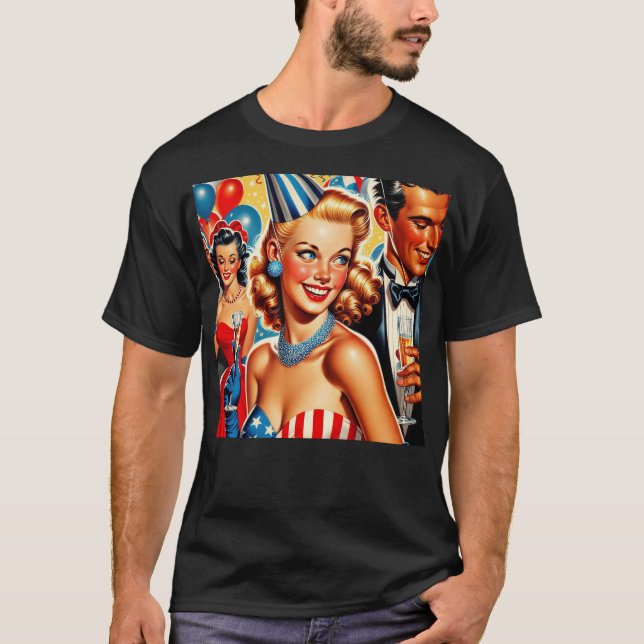 T-shirt Vintage Birthday Illustration  (Devant)