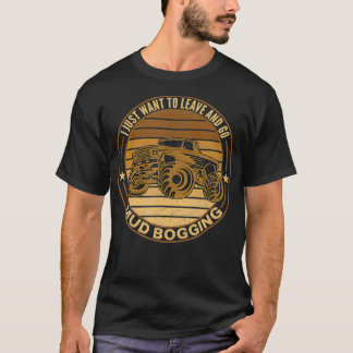 T-shirt Vintage Boue Bogging Camion Muding Muding Funny Mu