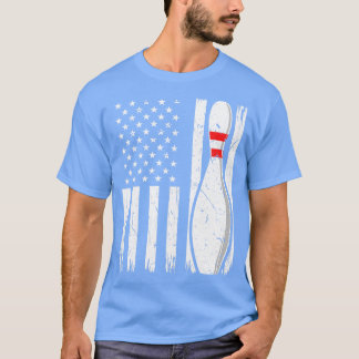 T-shirt Vintage Bowling Pin USA Drapeau Bowler