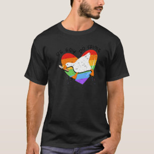 T-shirt Vintage Canard Arc En Ciel Être Gay Do Crime Lgbtq