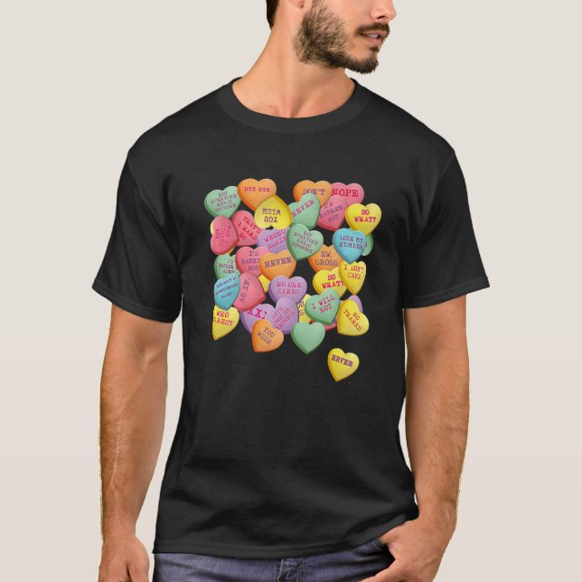 T-shirt Vintage Candy Conversation Hearts (Devant)