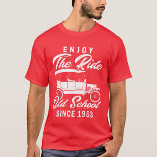 T-shirt Vintage car 1953 70th birthday present men gift gi