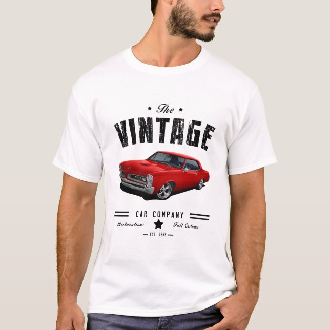 T-shirt Vintage Car Company Red GTO (Devant)