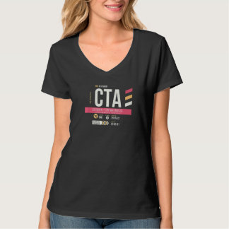 T-shirt Vintage Catania CTA Airport Code Retro Travel Day