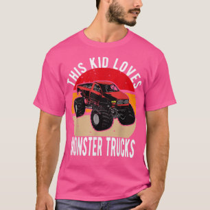 T-shirt Vintage Ce gosse aime Monster Trucks Garçons et Gi