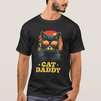 T-shirt Vintage Chat Papa Retro 90s 80s Amoureux de les ch