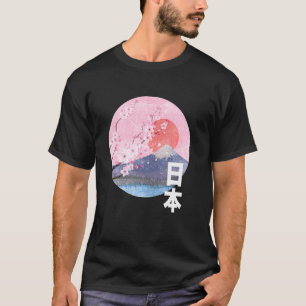 T-shirt Vintage Cherry Blossom Mont Fuji Japon