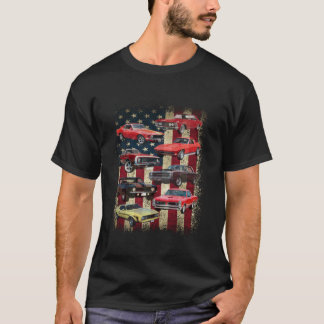 T-shirt Vintage classique Muscle Car Retro American Drapea