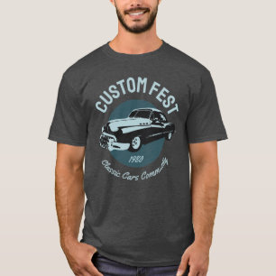 T-shirt Vintage classique voiture personnalisée fest typog
