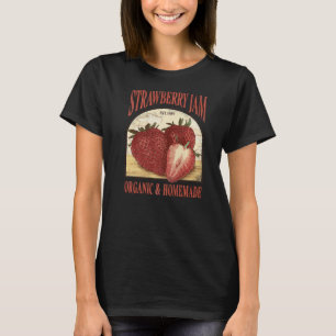 T-shirt Vintage confiture de fraises Panneau biologique et
