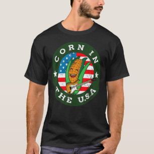 T-shirt Vintage Corn Pun Drapeau Américain Corncob Plaisan