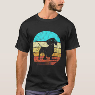 T-shirt Vintage Dachshund Silhouette 60s les années 70 Chi