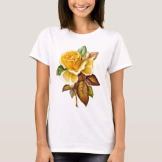 T-shirt vintage de Bébé-poupée du rose jaune de la