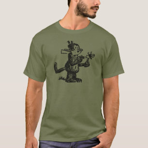 T-Shirt vintage de chat cartonné
