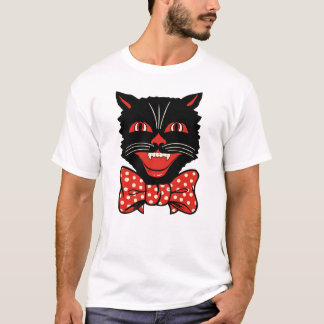T-shirt vintage de chat noir