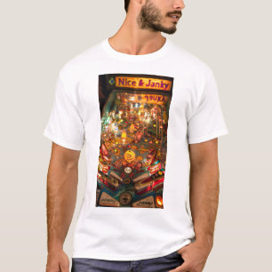 T-shirt vintage de conception de machine à Pinball