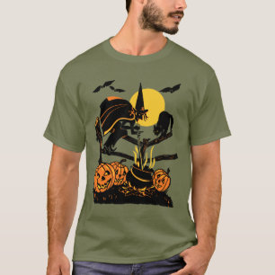 T-shirt vintage de Halloween de sorcière