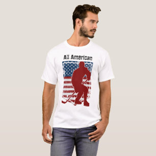 T-shirt Vintage de hockey américain patriotique en détress