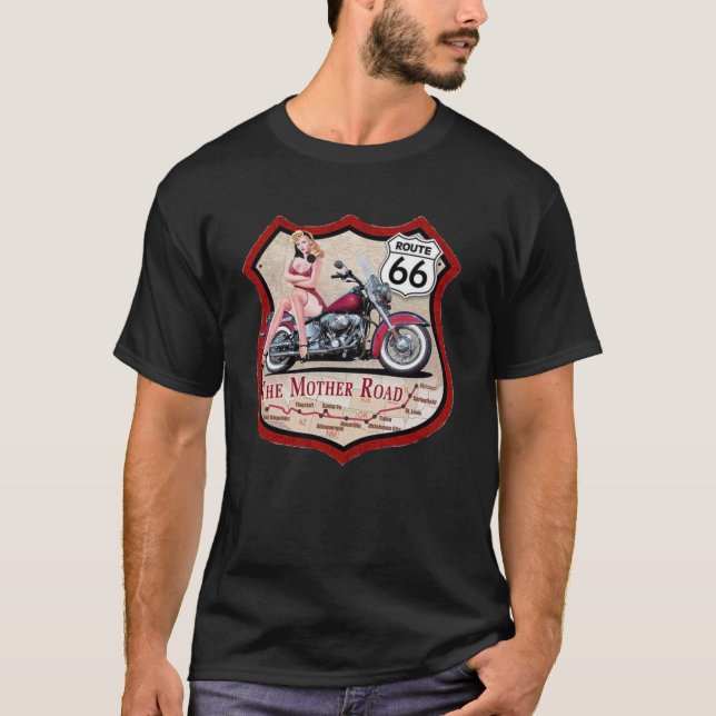 T-shirt vintage de l'itinéraire 66 (Devant)
