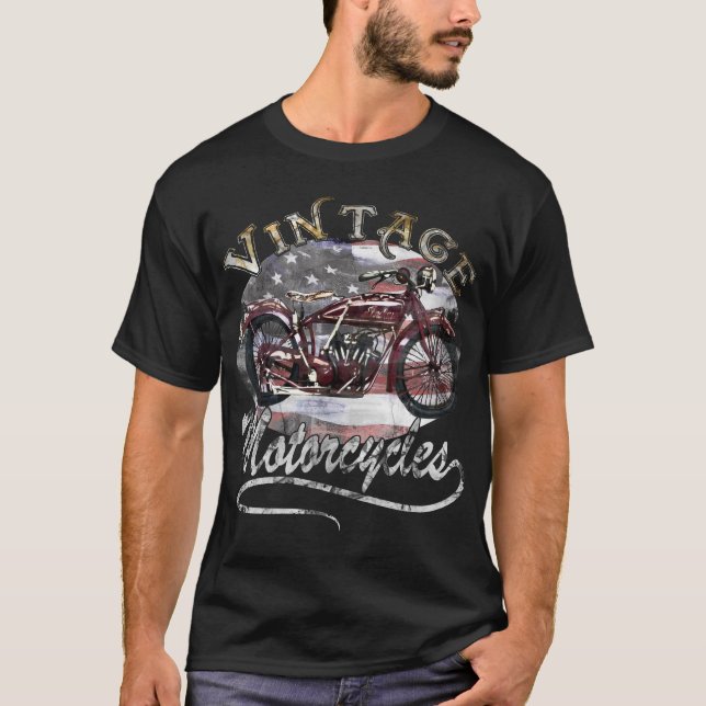 T-shirt vintage de moto (Devant)