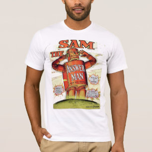 T-shirt vintage de robot d'homme de réponse de Sa