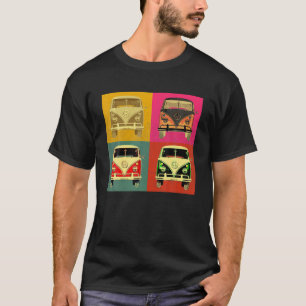 T-shirt Vintage des années 1960 Hippie Micro Bus Van Pop A