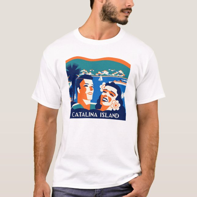 T-shirt vintage d'île de Père Noël Catalina (Devant)