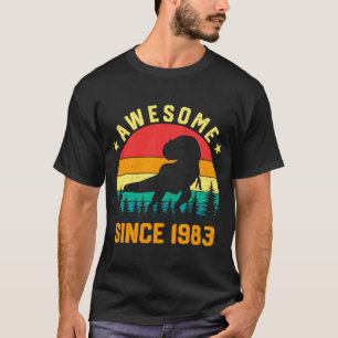 T-shirt Vintage Dinosaur Rex Awesome Depuis 1983 Anniversa