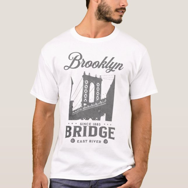 T-shirt Vintage du Brooklyn Bridge (Devant)