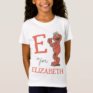 T-Shirt Vintage - E est pour Elmo Ajouter Votre Nom