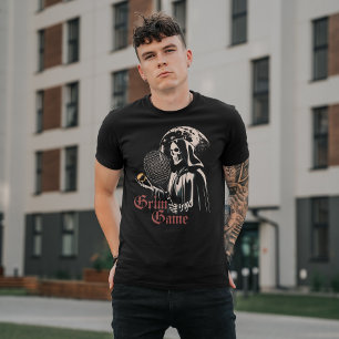 T-shirt Vintage Éffrayant Fun Grim Reaper Jouer Tennis Got