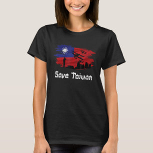 T-shirt Vintage Enregistrer Taiwan avec Taïwan Drapeau Sup